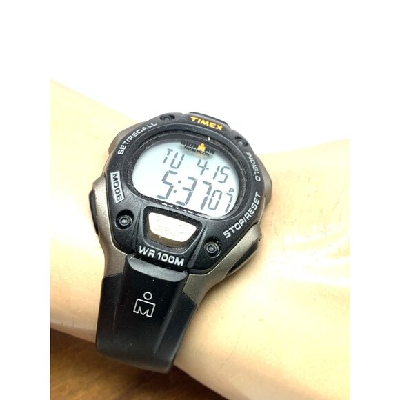 Timex Women's Watch Ironman Quartz Digital Indiglo Black Rubber Band Sport 38mm - Picture 5 of 14